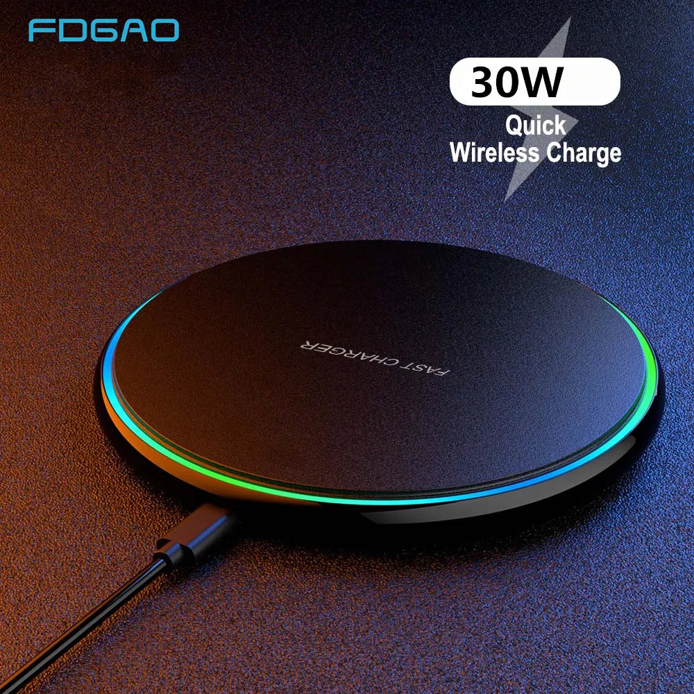 لوحة شحن لاسلكية ماجسيف USB C بقوة 30 واط لهواتف iPhone وسامسونج وأندرويد