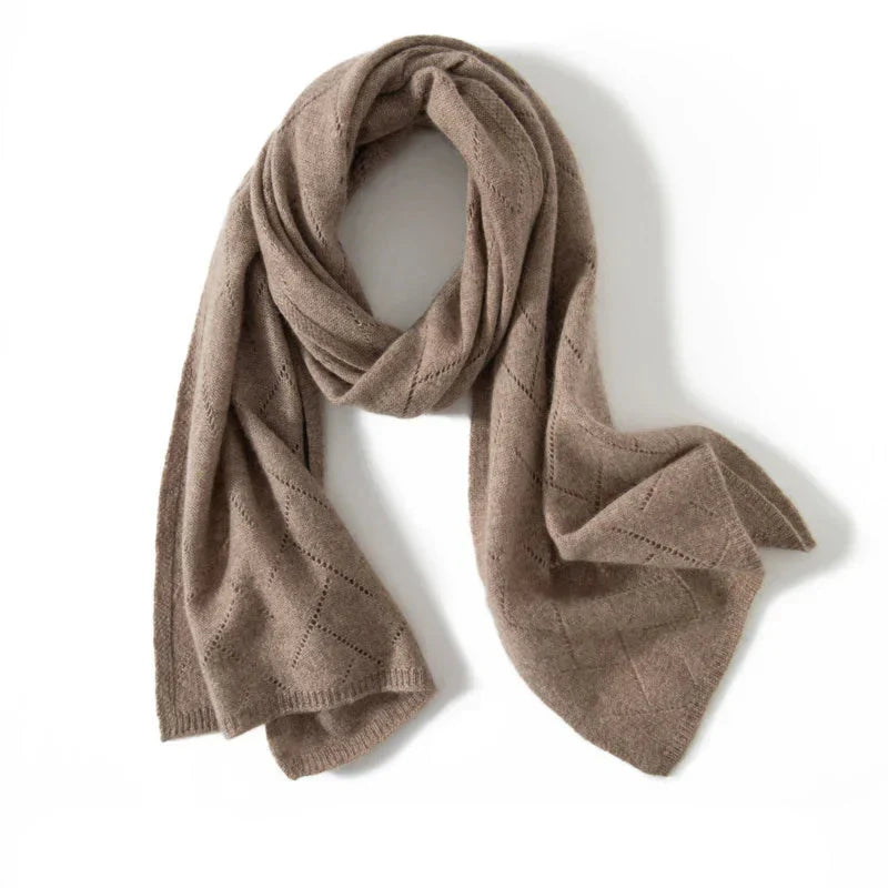 Patricia Cashmere Scarf for Women Soft and Warm Monochrome Knit Jacquard