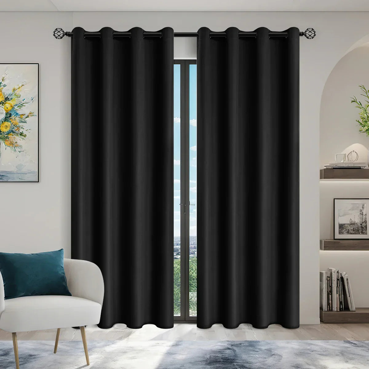 Luxedrape 100% Blackout Curtains With Coated Lining For Bedroom And Living Room
