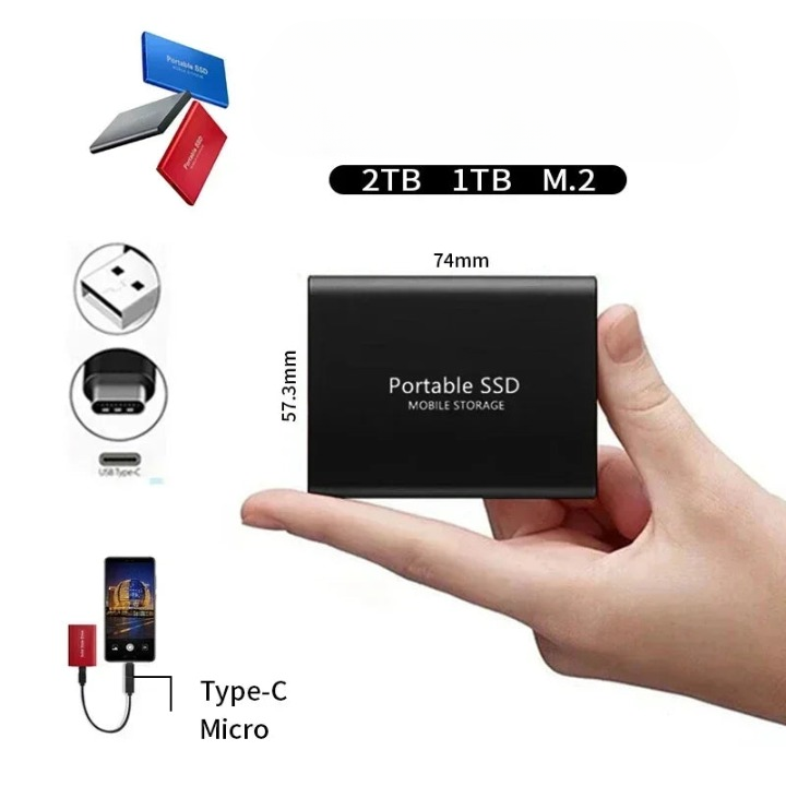 Disco Externo SSD Portátil de 128GB Armazenamento Compacto e Rápido