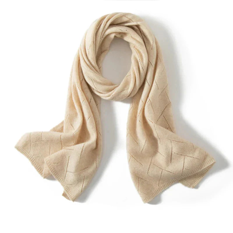 Patricia Cashmere Scarf for Women Soft and Warm Monochrome Knit Jacquard