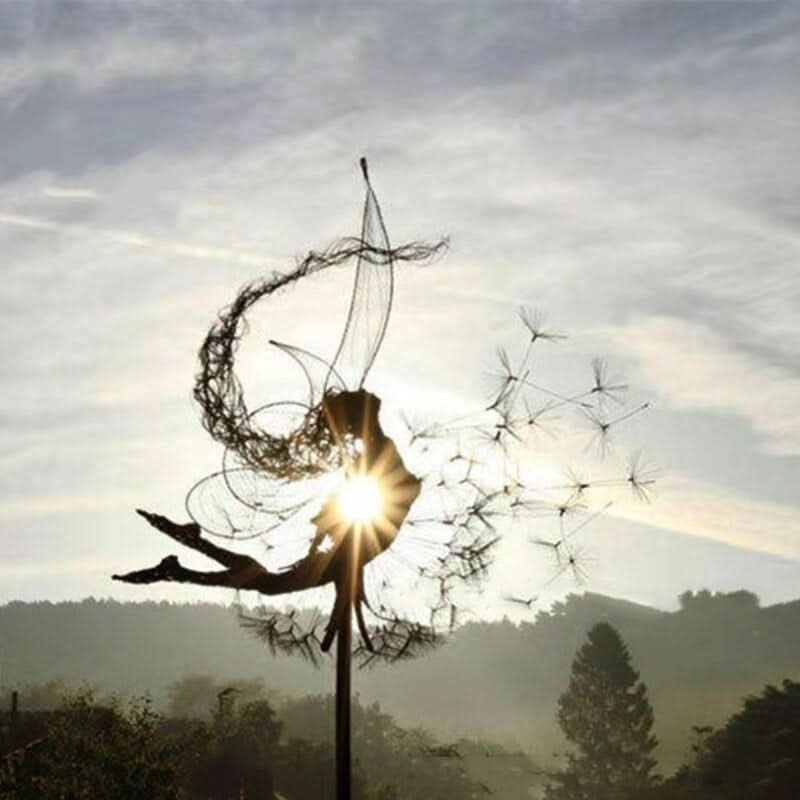 Fairy metalen tuinbeeld voor buiten, gazondecoratie en tuinornament