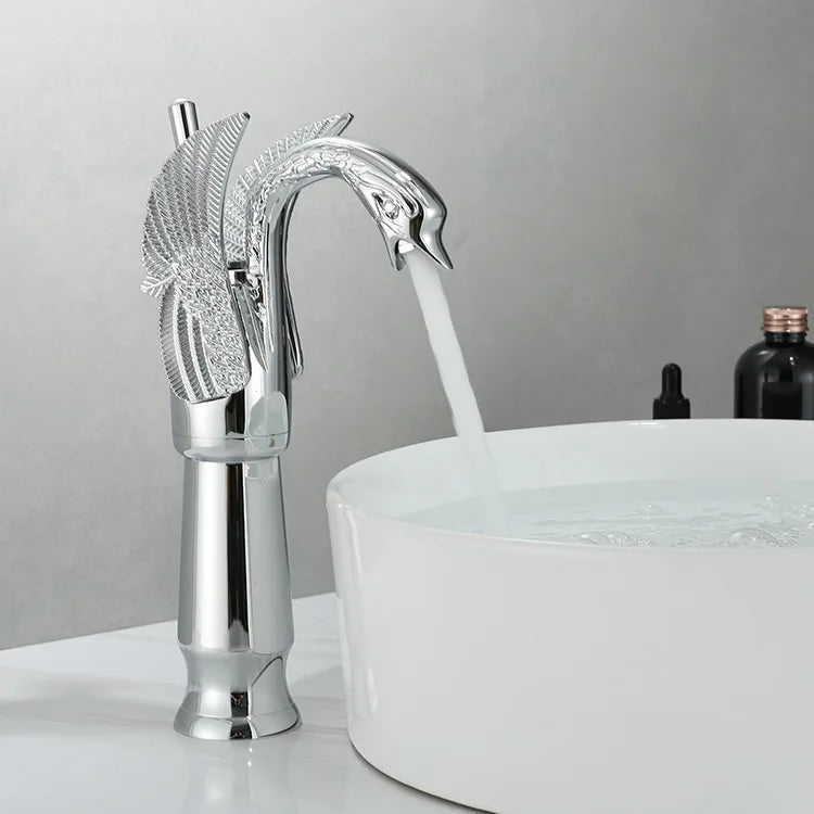 Swan Gold Ettgreps Servantkran for Moderne Bad og Toalettrom