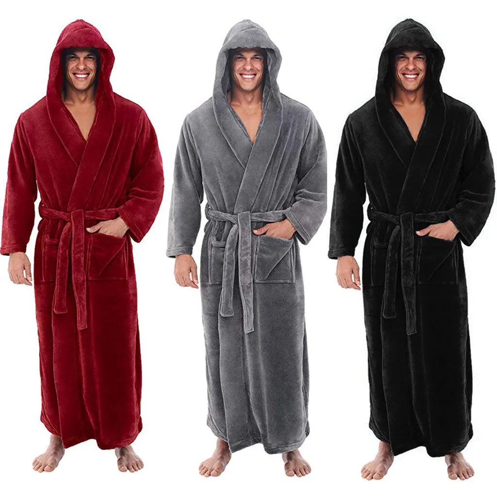 NestEase Hooded Bathrobe For Plush Home Comfort And Relaxation