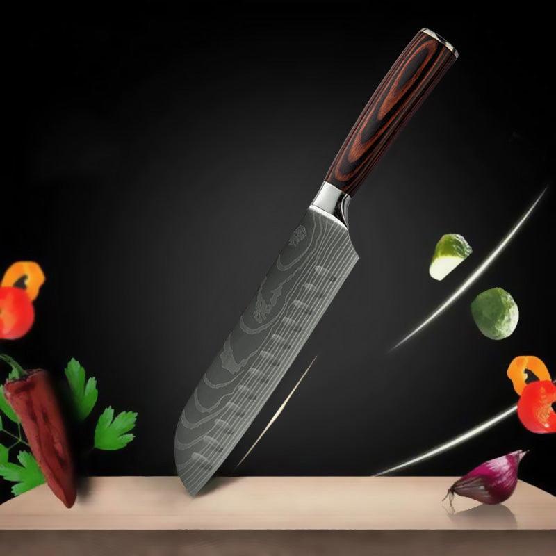 Japanese Inspired Santoku Knife With Comfortable Grip For Home Cooks