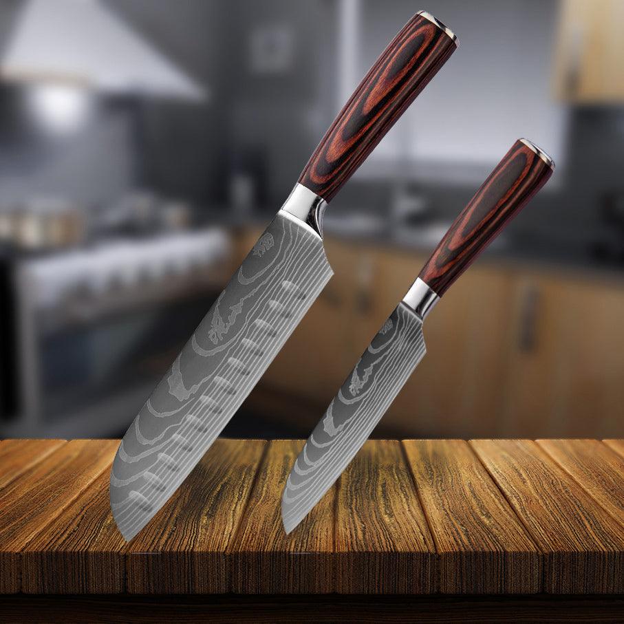 Japanese Inspired Santoku Knife With Comfortable Grip For Home Cooks