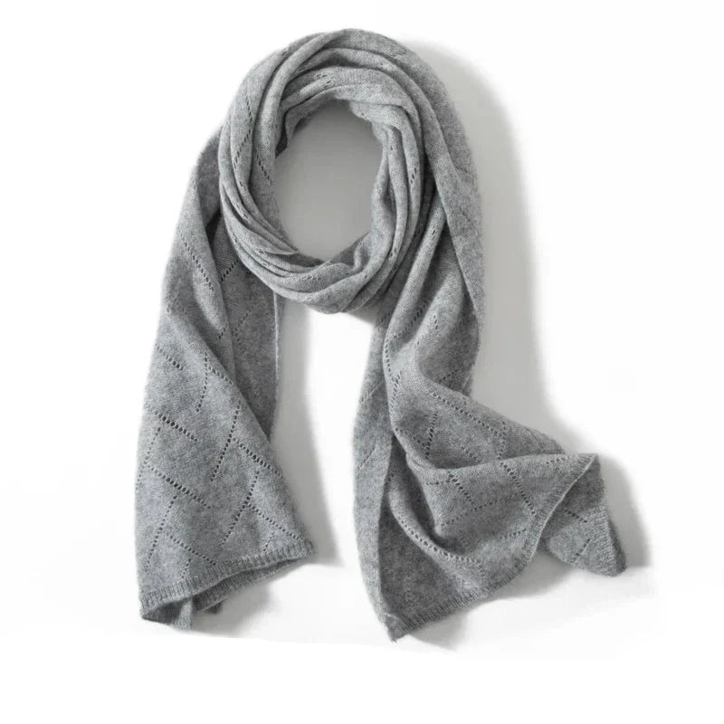 Patricia Cashmere Scarf for Women Soft and Warm Monochrome Knit Jacquard