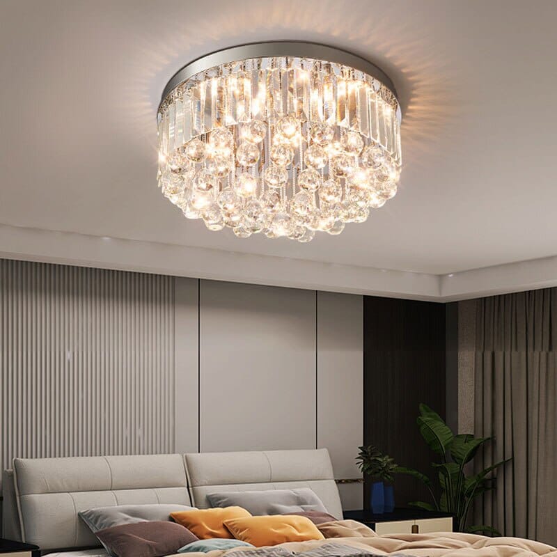 Luma Crystal LED Plafondlamp in Chroom met Regendruppelmotief