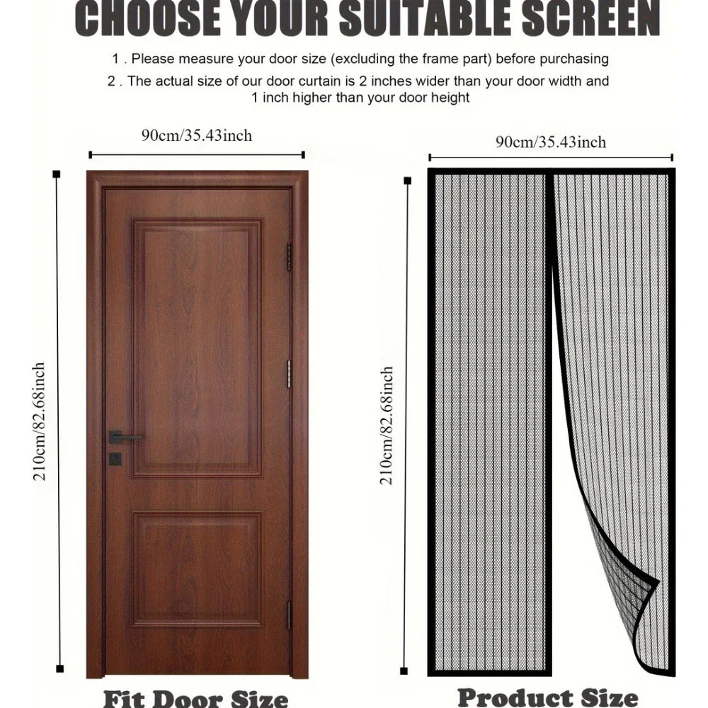 Tenda per porta BreezeAura resistente alle zanzare, senza mani, 100x210 cm, per soggiorno e camera da letto