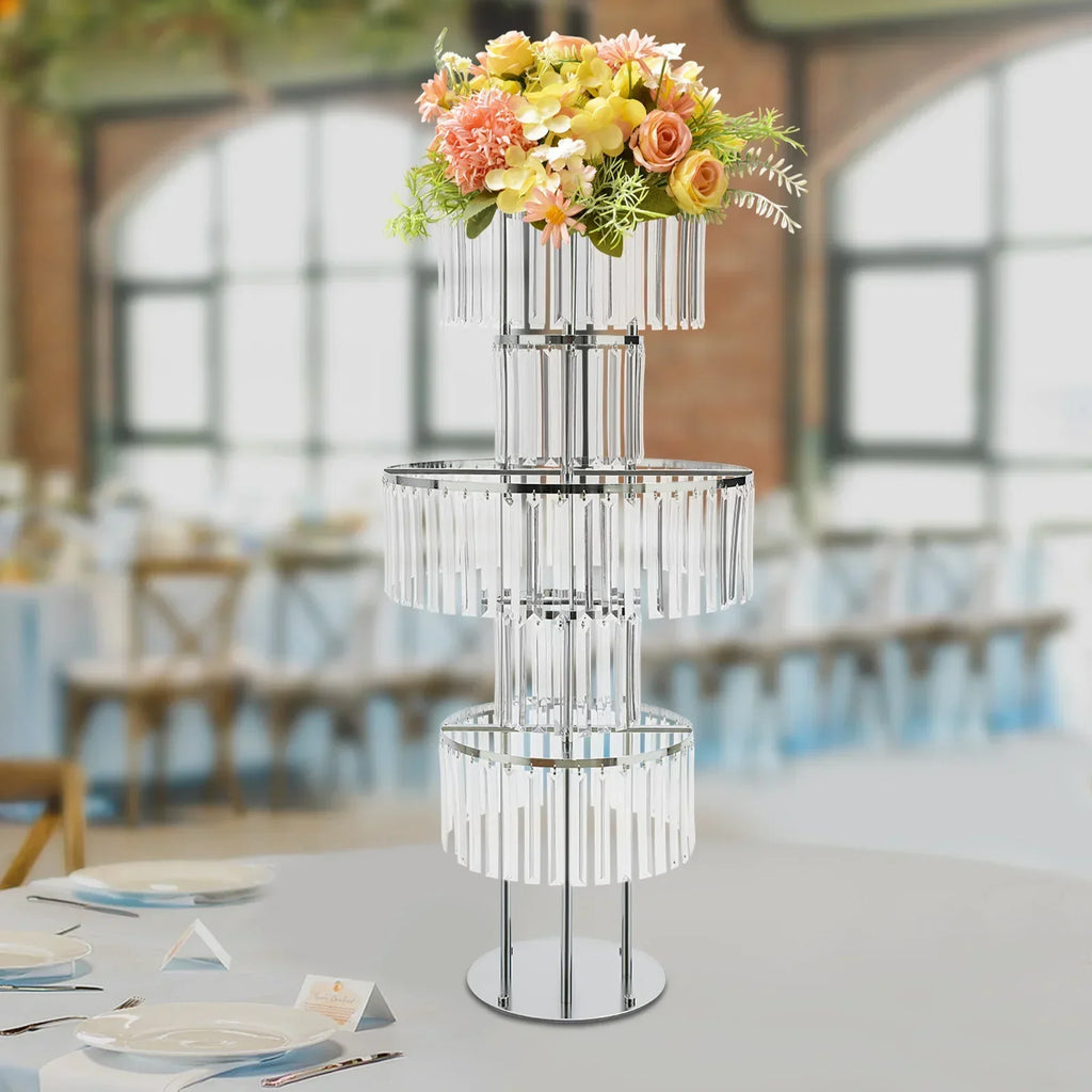 Stojak na kwiaty AuraFlora Crystal Accent pięciopoziomowy z metalowymi i akrylowymi półkami