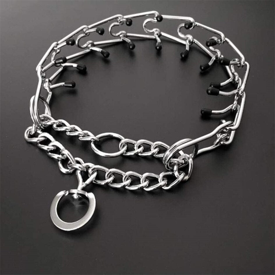 Collar de púas SummitPaw para perros con puntas de goma y púas cromadas