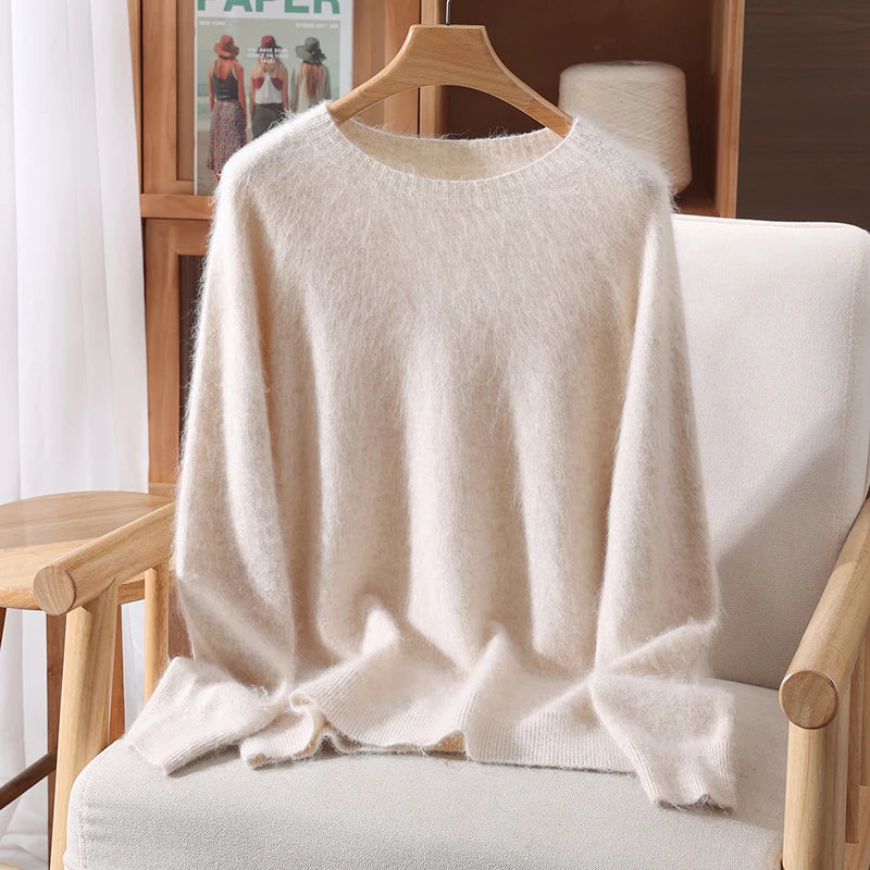 Suéter para mujer Aurelia Pure Cashmere con cuello redondo, ultra suave