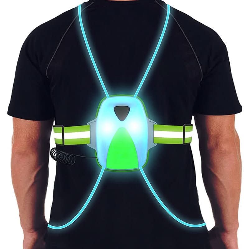 LumaSafe LED-säkerhetsväst för joggare, 6 färglägen, justerbar synlighet