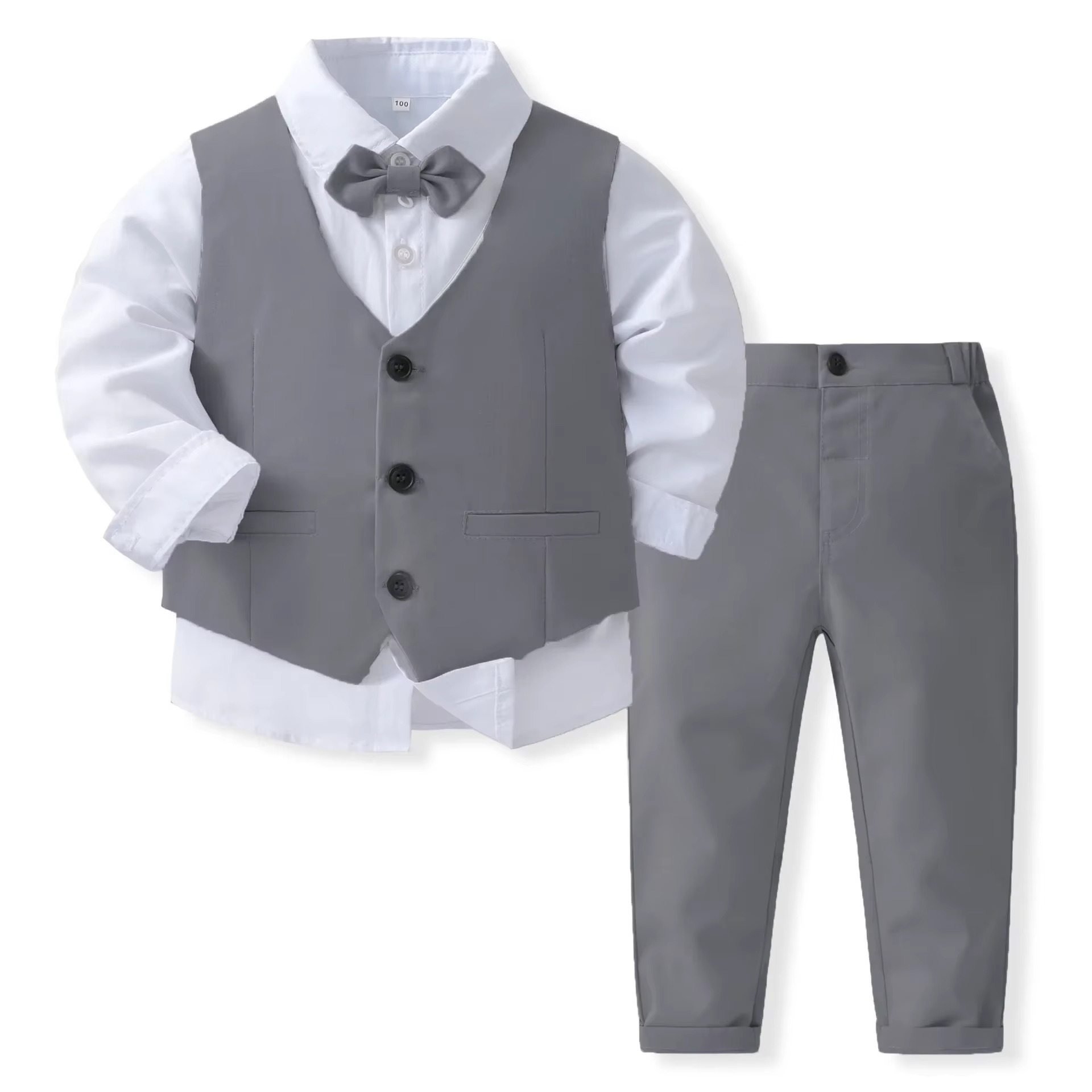 Klasický bavlněný formální outfit pro chlapce, oblečení na slavnostní příležitosti pro batolata a děti