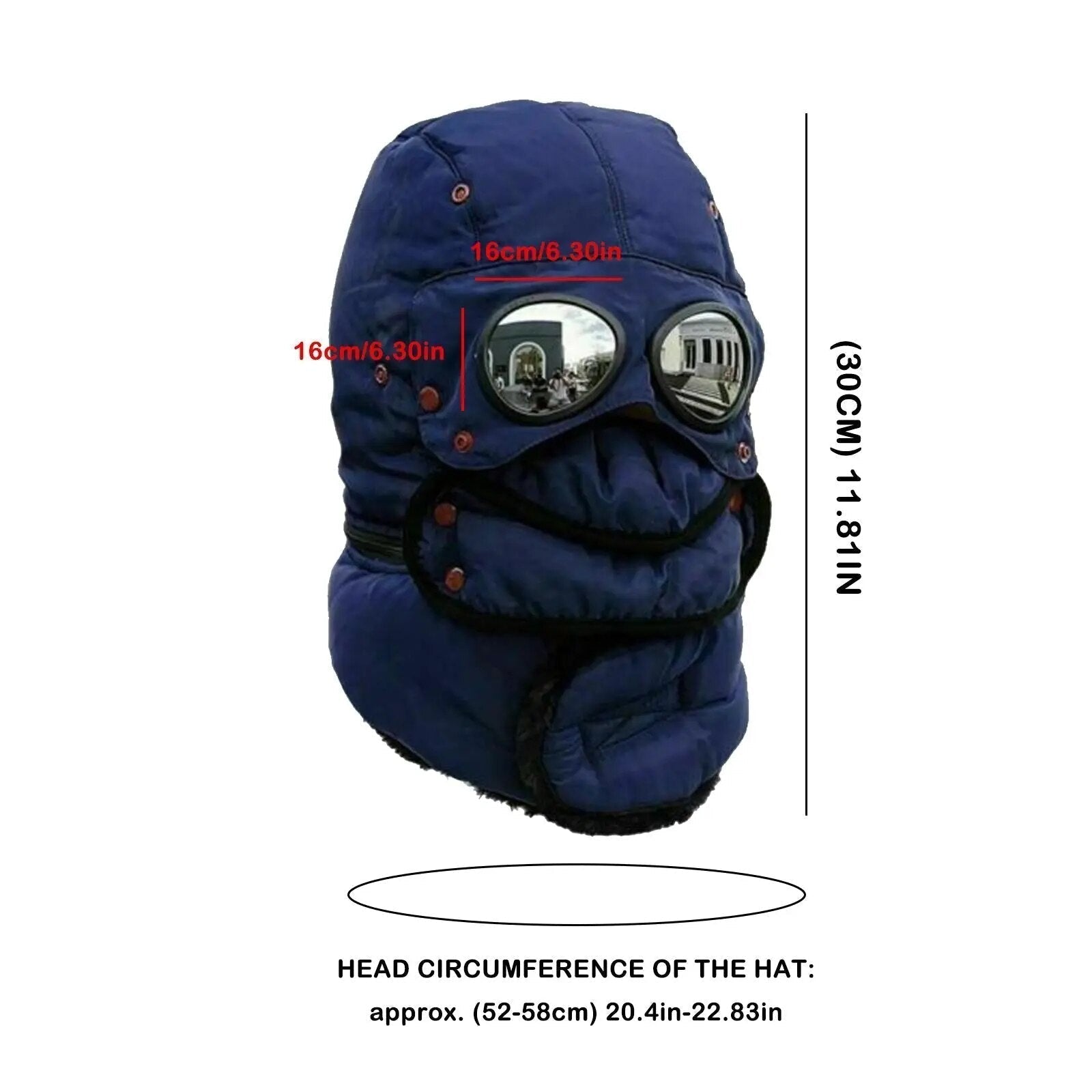 כיסוי פנים תרמי Polar Vision בצורת כובע חם לפעילויות חוץ במזג אוויר קר