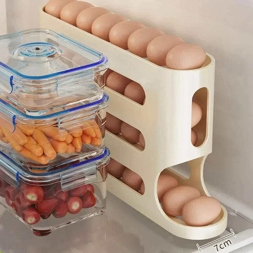 AviaryNest 4-lags automatisk ægdispenser pladsbesparende køleskabsorganisator til hjemmebrug