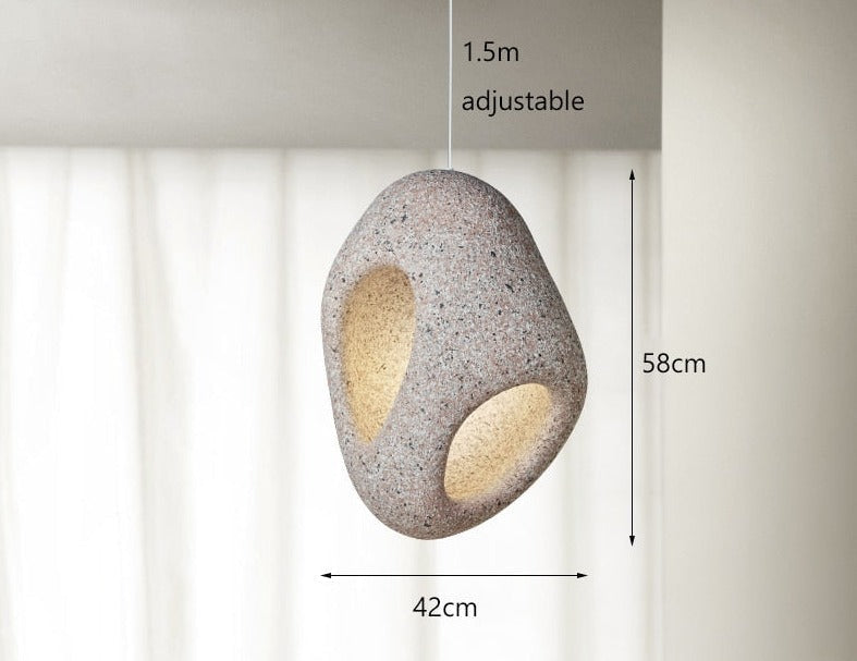 Lampada a Sospensione da Soffitto LED Artigianale Nova Wabi Sabi per Sala da Pranzo
