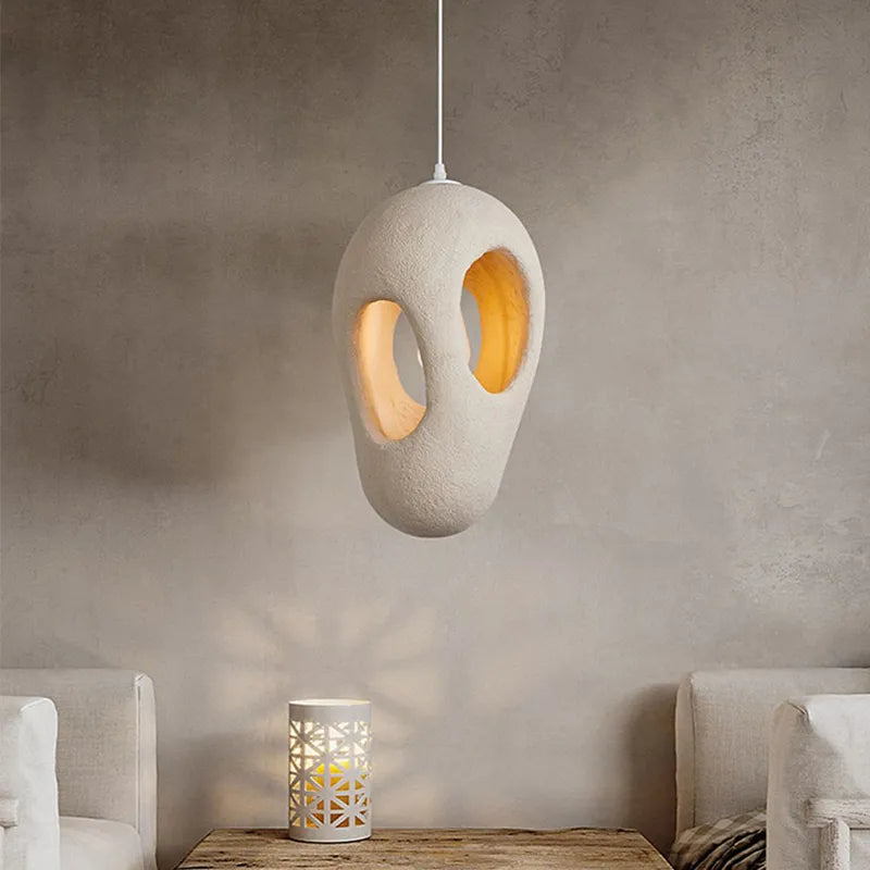 Nori Wabi LED Pendant For Loft With Handcrafted Shells