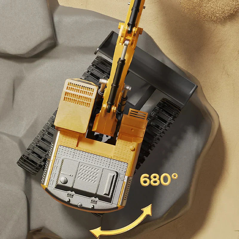 RoboExcavator Alloy RC Excavator With Lights And Sound Effects