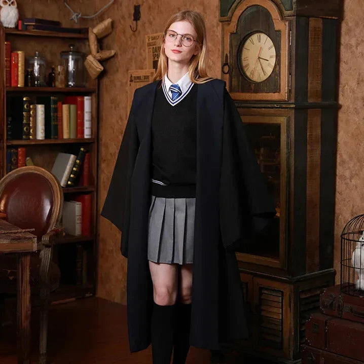 Magishire Hogwarts Wizard Student Costume Set With Robe, Wand And Accessories For All