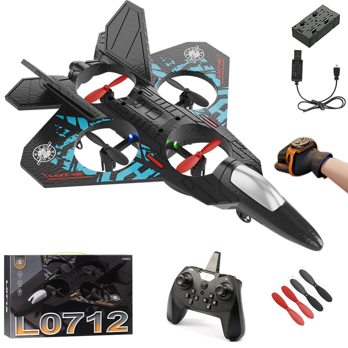 RC Combat Drone With Gravity Sensor And Quad Motors For Stable Flight