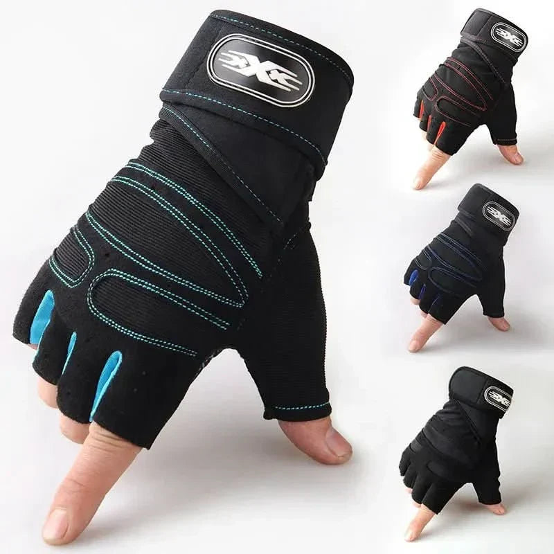 Shock-resistant training gloves with wrist support | For weight training, fitness & cycling