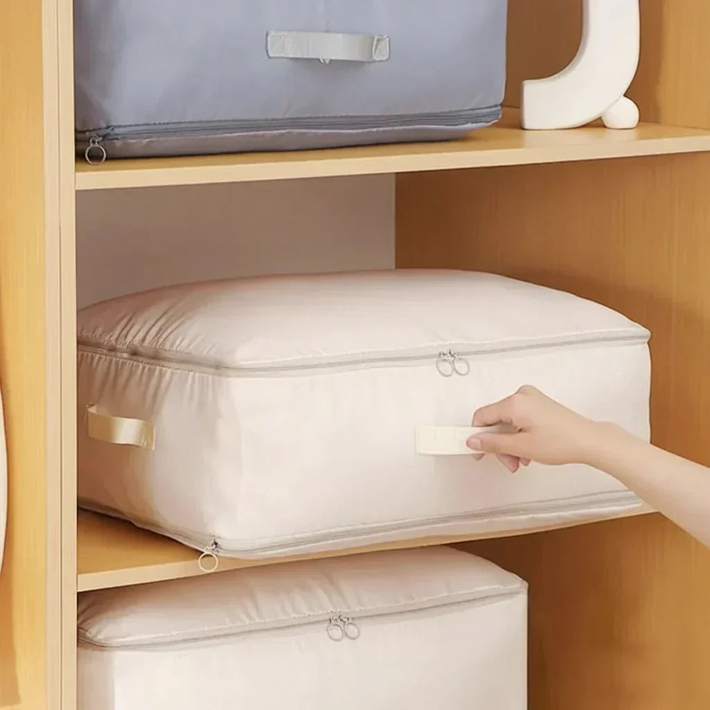 Sacchetto a Compressione con Doppio Strato e Zip per Vestiti e Piumoni Impermeabile e Antipolvere per Viaggio