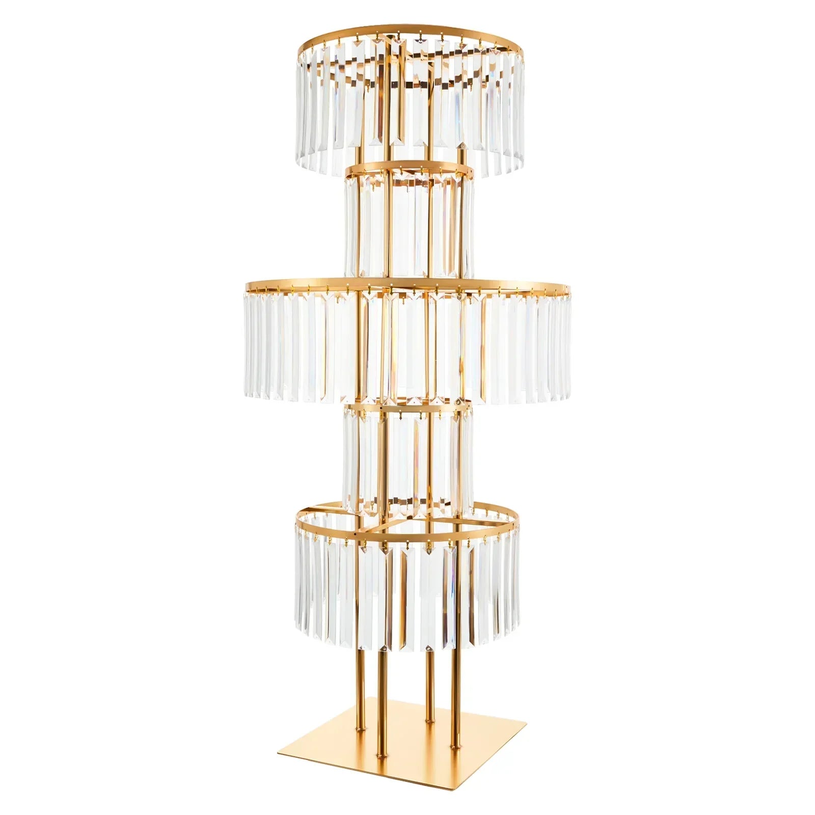 Stojak na kwiaty AuraFlora Crystal Accent pięciopoziomowy z metalowymi i akrylowymi półkami