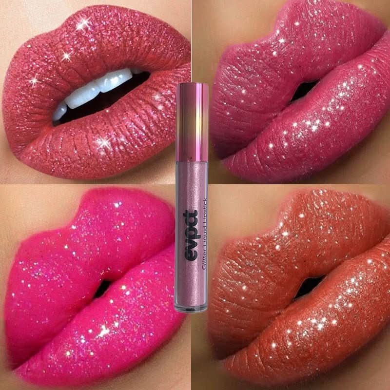 Rossetto Glitter Impermeabile Crystal Glow per Look Festivi con Brillantezza a Lunga Durata