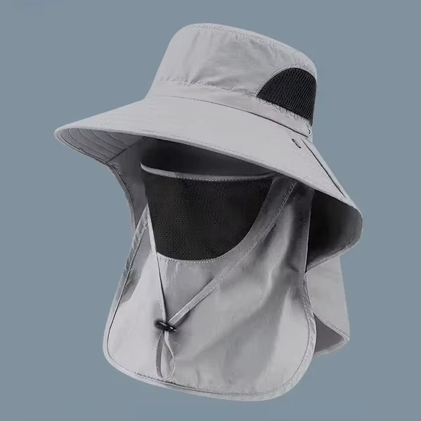 Sun Hat With UV Protection, Wide Brim, And Neck Flap For Hiking, Fishing, And Camping