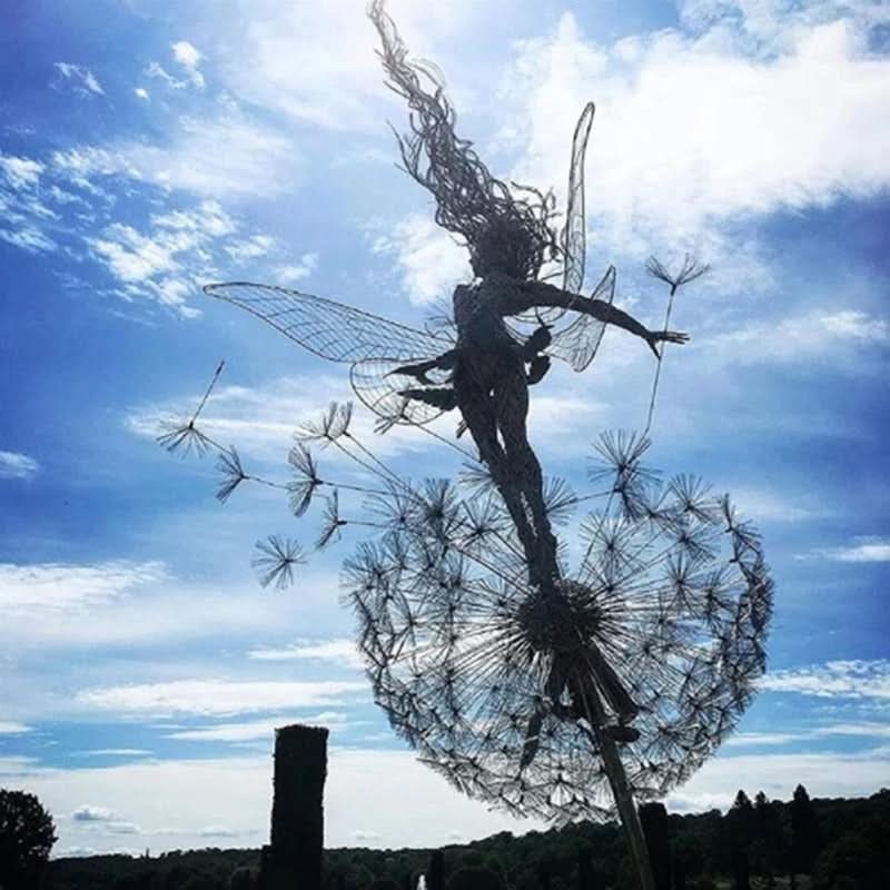 Fairy metalen tuinbeeld voor buiten, gazondecoratie en tuinornament