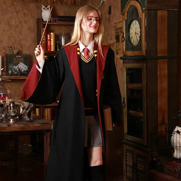 Magishire Hogwarts Wizard Student Costume Set With Robe, Wand And Accessories For All