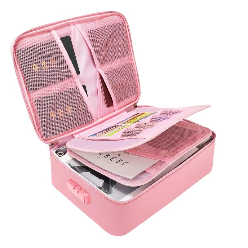 Compact Travel Document Case With Fireproof Protection And Waterproof Exterior