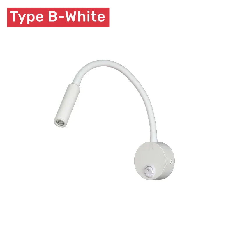 Contemporary Flexible LED Wall Light For Reading With Switch For Bedroom Or Study 1W To 3W