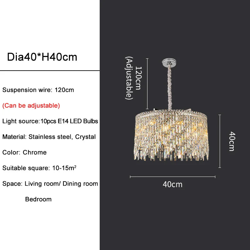 Candelabru Elara Cristal cu Cristale K9 și Lumină Caldă