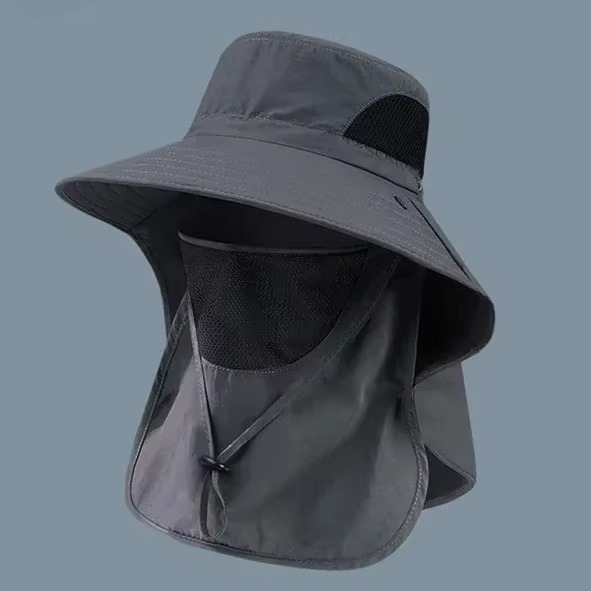 Sun Hat With UV Protection, Wide Brim, And Neck Flap For Hiking, Fishing, And Camping
