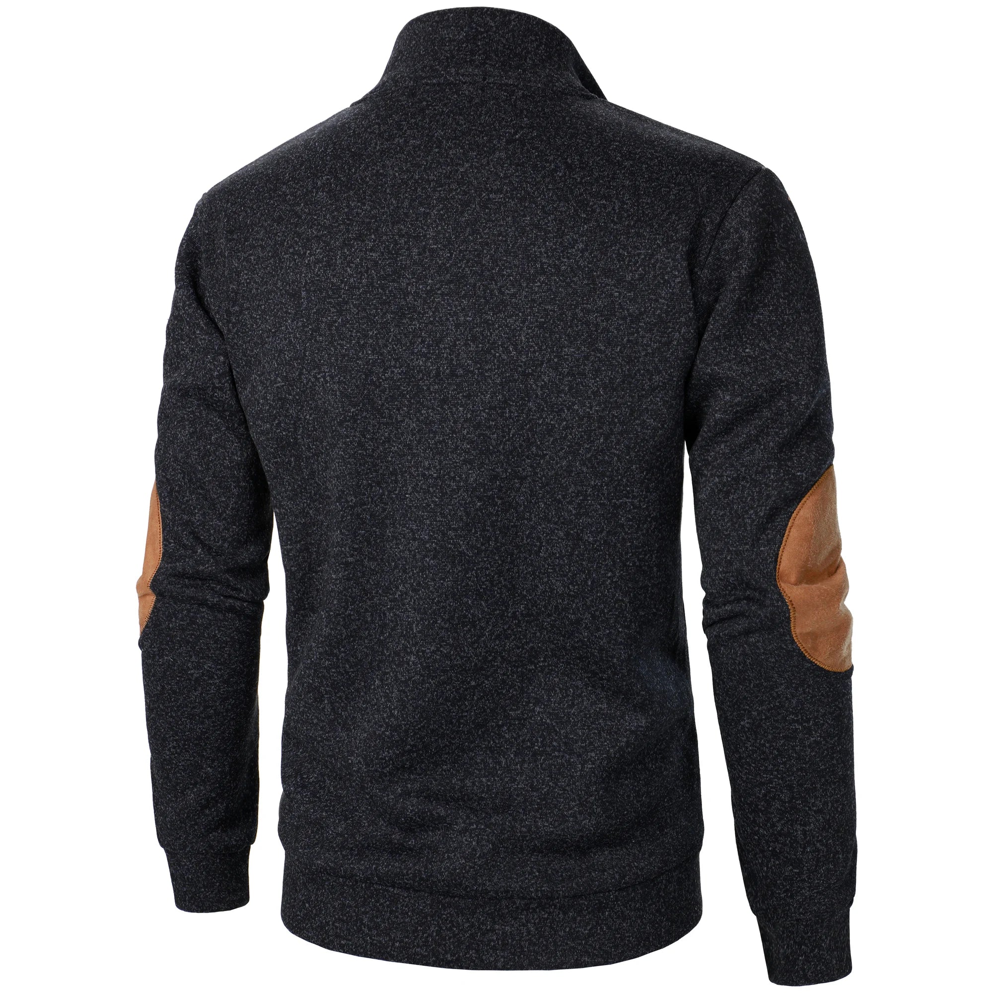 Astra Button-Detail Knit Sweater With Stand Collar Long Sleeves