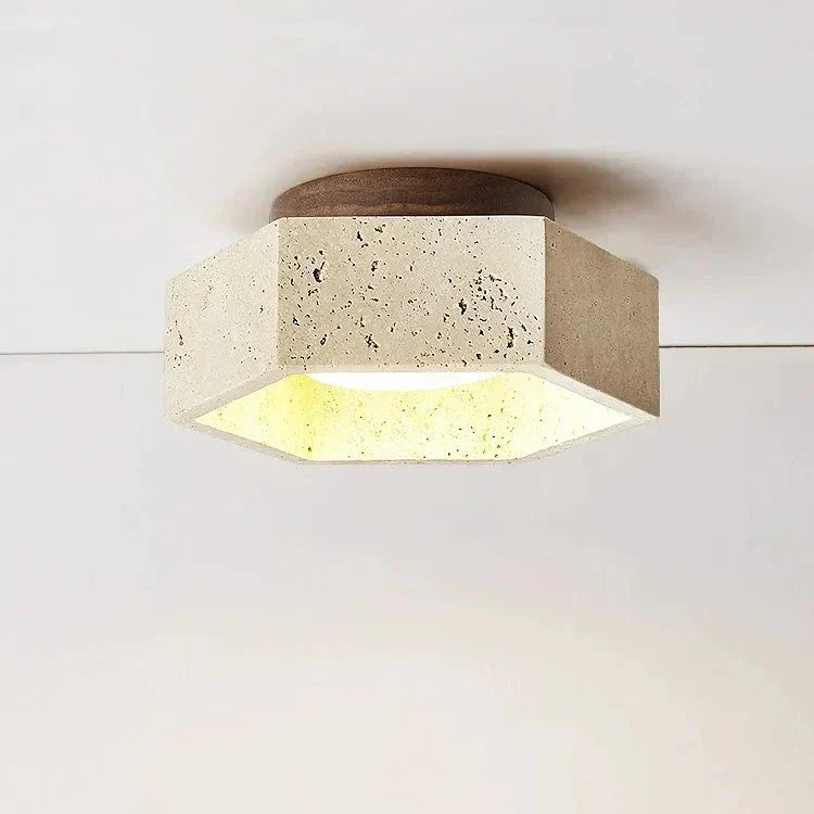 Lumină de tavan LED Aurora Wabi-Sabi din travertin