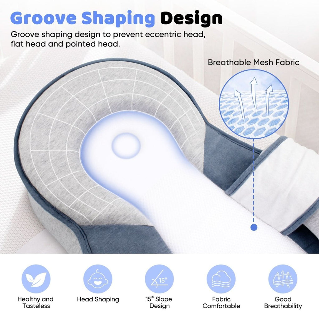 NovaNap Ergonomisches Baby-Kissen für sicheren Schlaf bei Säuglingen und Unterstützung der Kopfform