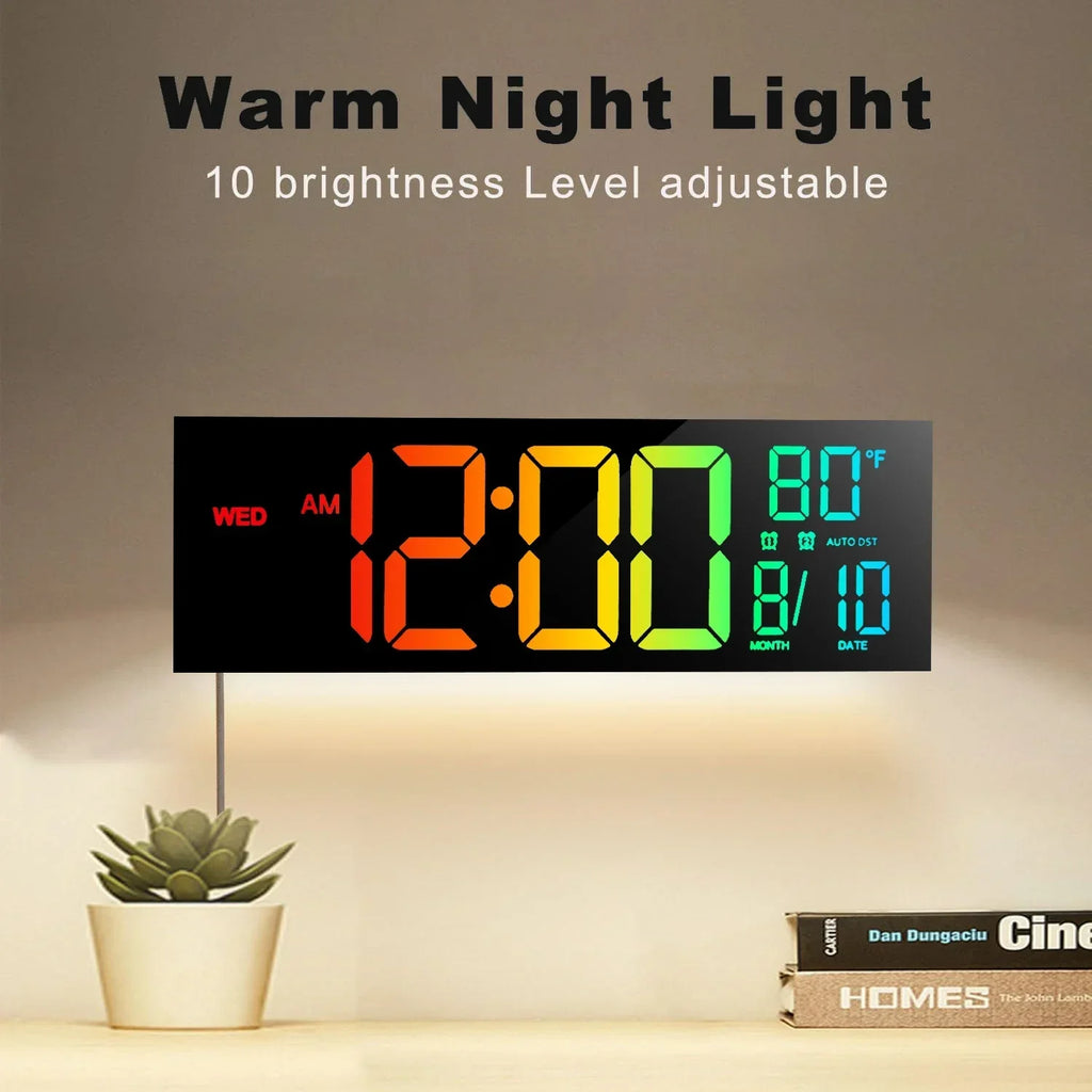 LumaTime LED-seinäkello RGB-näytöllä ja kaukosäätimellä