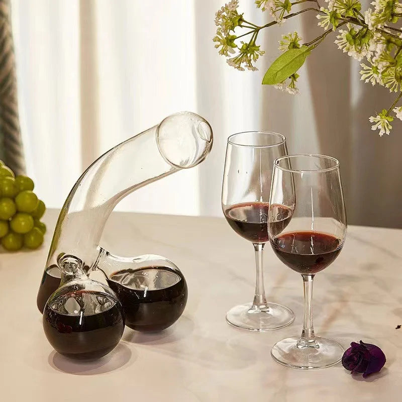 Playful Curve Wine Decanter Centerpiece For Stylish Tableside Entertaining