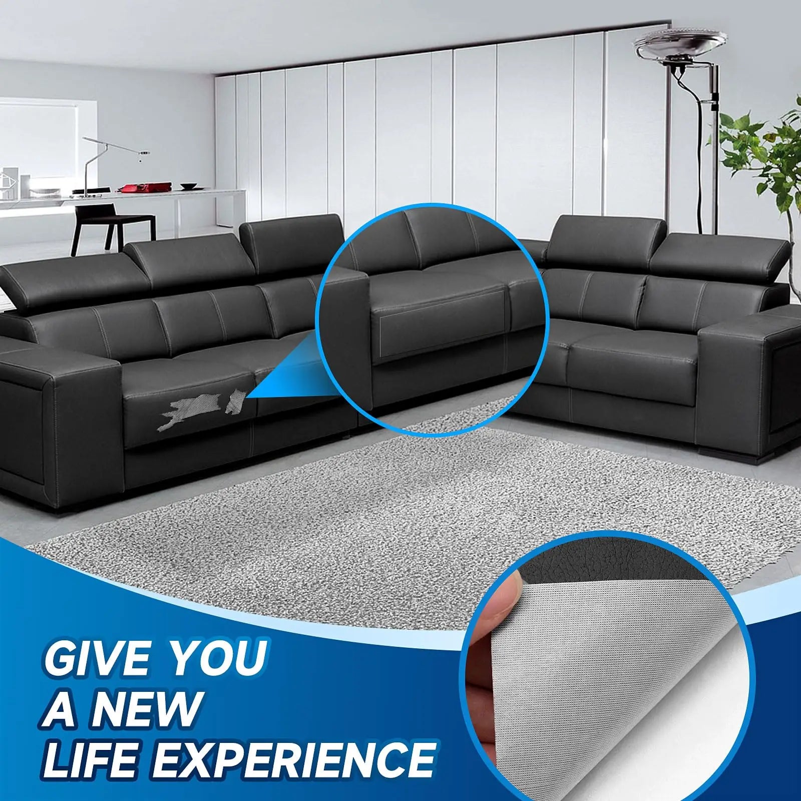 Parche de reparación autoadhesivo de cuero PU para muebles del hogar