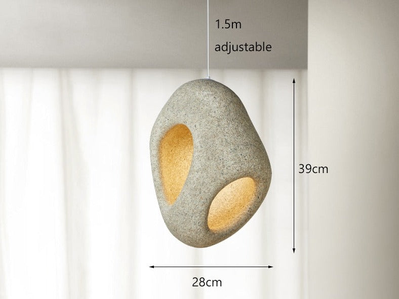 Lampada a Sospensione da Soffitto LED Artigianale Nova Wabi Sabi per Sala da Pranzo