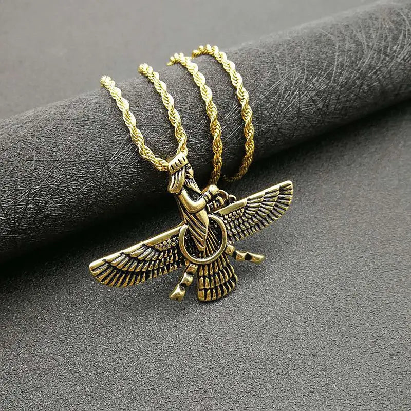 Faravahar and Ahura Mazda Pendant Necklaces for Zoroastrian Heritage