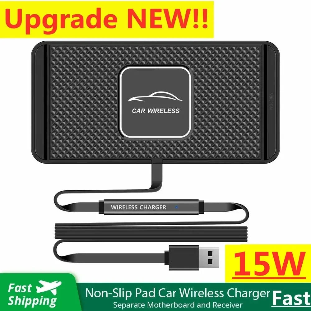 Voltigo Wireless Charging Pad | 15W Fast Charger | Non-Slip & Ultra-Slim | Compatible with iPhone & Samsung