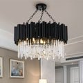 Collection de lustres en cristal Nova en finition noir mat