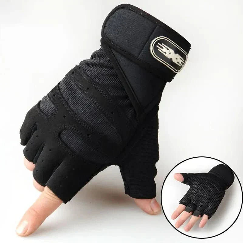 Shock-resistant training gloves with wrist support | For weight training, fitness & cycling
