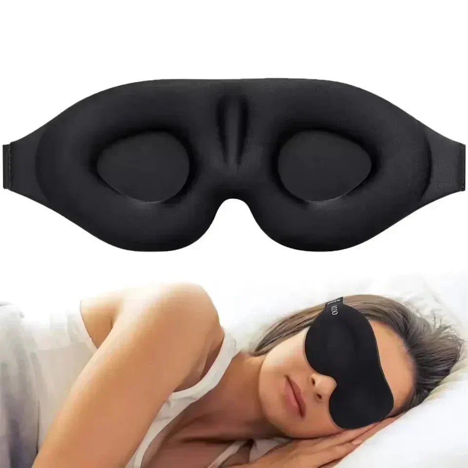 NoctiShade 6D lysblokkerende minneskum sovemaske for dyp søvn og vippeextensions