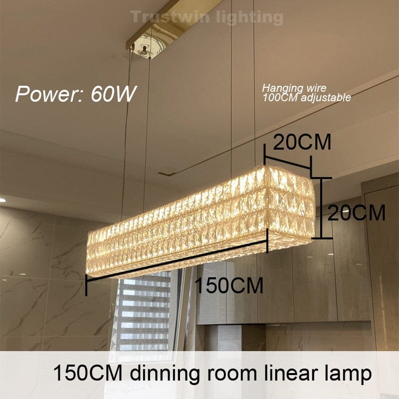 Candeeiro de Cristal LumaRing com Anel Dourado e Mudança de Cor
