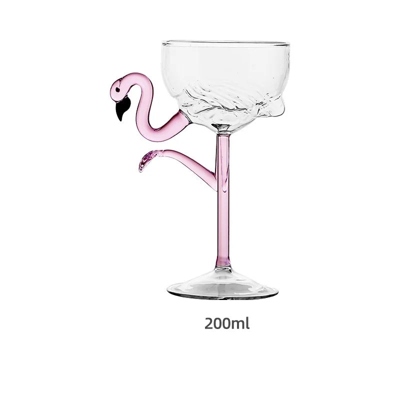 Rózsaszín flamingó átlátszó koktélos poharak trópusi bulikhoz világszerte